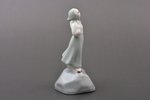 figurine, Girl on the Stone, porcelain, Riga (Latvia), USSR, Riga porcelain factory, molder - Beatri...