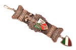 watch fob, student corporation "Selonija", silver, enamel, Latvia, 1936, 175 x 40 mm, traces of wear...