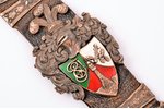 watch fob, student corporation "Selonija", silver, enamel, Latvia, 1936, 175 x 40 mm, traces of wear...