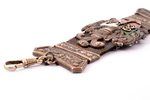 watch fob, student corporation "Selonija", silver, enamel, Latvia, 1936, 175 x 40 mm, traces of wear...