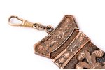 watch fob, student corporation "Selonija", silver, enamel, Latvia, 1936, 175 x 40 mm, traces of wear...