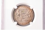 2 lats, 1925, silver, 835 standard, Latvia, 10 g, Ø 27 mm, MS 62...