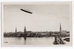 photography, Riga, dirigible "Graf von Zeppelin", Latvia, 20-30ties of 20th cent., 14х9 cm...