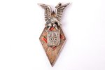 badge, Latvian Youth Union Secondary School, LJSVS, IV graduation, silver, Latvia, 20ies of 20th cen...