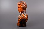 figurine, the bust of Alexander Pushkin, ceramics, Riga (Latvia), M.S. Kuznetsov manufactory, Riga C...
