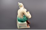 figurine, Circus performance (Clown with a dog), faience, USSR, Konakov fayance factory, molder - El...