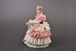figurine, Dancer, Dresden Lace, porcelain, Germany, Unterweißbach, the middle of the 20th cent., h 1...
