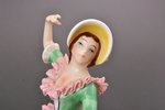figurine, Dancer, Dresden Lace, porcelain, Germany, Gräfenthal, the 2nd half of the 20th cent., h 14...