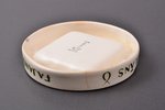 ashtray, "A/S M.S. Kuzņecovs dib.1812 Rīgā" advertising, faience, M.S. Kuznetsov manufactory, Riga (...