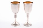 pair of cups, silver, 875 standard, total weight of items 133.9 g, gilding, h 13.5 cm, the 20-30ties...