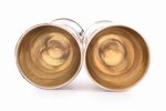 pair of cups, silver, 875 standard, total weight of items 133.9 g, gilding, h 13.5 cm, the 20-30ties...