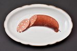 serving dish, "Sausage", porcelain, Langebraun, Estonia, the 20-30ties of 20th cent., 15 x 24.2 cm...