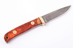 knife, hand-forged, blade: Damascus steel, handle: walnut or claro walnut, nickel silver guard, mosa...
