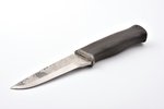 knife, handmade, made by "HH" Heino Hoffmann, blade: Damascus steel, handle: bog oak, Germany, total...