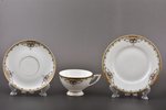 tea trio, porcelain, M.S. Kuznetsov manufactory, Riga (Latvia), 1937-1940, Ø (saucers) 16.5 / 14.6 c...