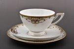 tea trio, porcelain, M.S. Kuznetsov manufactory, Riga (Latvia), 1937-1940, Ø (saucers) 16.5 / 14.6 c...