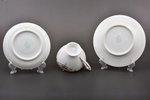 tea trio, porcelain, M.S. Kuznetsov manufactory, Riga (Latvia), 1937-1940, Ø (saucers) 16.5 / 14.6 c...