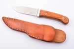 knife, hand-forged, made by "HH" Heino Hoffmann, cedar wood handle, with mosaic pins, Germany, total...