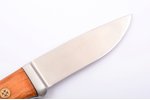 knife, hand-forged, made by "HH" Heino Hoffmann, cedar wood handle, with mosaic pins, Germany, total...