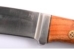 knife, hand-forged, made by "HH" Heino Hoffmann, cedar wood handle, with mosaic pins, Germany, total...