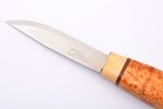 knife, Mora of Sweden, Mora blade, handle: curly birch with horn and imitation ivory, Sweden, total...