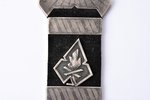 watch fob, Scouts and Firefighters Association, 5 years of service, silver, leather, 875 standard, L...