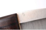 knife, hand-forged, made by "HH" Heino Hoffmann, handle of granadillo or rosewood, Germany, total le...