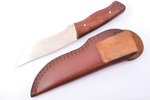 knife, hand-forged, made by "HH" Heino Hoffmann, handle: walnut, nickel silver guard, Germany, total...