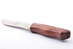 knife, hand-forged, made by "HH" Heino Hoffmann, handle: walnut, nickel silver guard, Germany, total...
