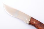 knife, hand-forged, made by "HH" Heino Hoffmann, handle: walnut, nickel silver guard, Germany, total...