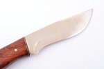 knife, hand-forged, made by "HH" Heino Hoffmann, handle: walnut, nickel silver guard, Germany, total...