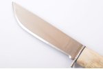 knife, hand-forged, made by "HH" Heino Hoffmann, handle: horn, nickel silver end caps, Germany, tota...