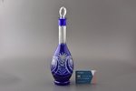 carafe, Ilguciems glass factory, colored glass, Latvia, the 50-60ies of 20th cent., h (with stopper)...