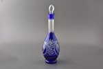 carafe, Ilguciems glass factory, colored glass, Latvia, the 50-60ies of 20th cent., h (with stopper)...