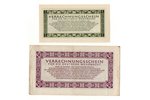 set of 2 banknotes: 50 Reichsmark, 1 Reichsmark, 1944, Germany, VF...