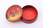 case, lacquer miniature, "Dance" (Пляска), O.F. Vishnyakov workshop, papier mache, Russia, the borde...