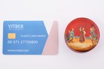 case, lacquer miniature, "Dance" (Пляска), O.F. Vishnyakov workshop, papier mache, Russia, the borde...