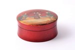 case, lacquer miniature, "Dance" (Пляска), O.F. Vishnyakov workshop, papier mache, Russia, the borde...