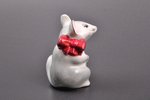 figurine, Mouse with a piece of cheese, porcelain, Riga (Latvia), USSR, Riga porcelain factory, mold...