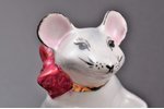 figurine, Mouse with a piece of cheese, porcelain, Riga (Latvia), USSR, Riga porcelain factory, mold...