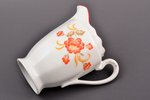cream jug, Floral motif, porcelain, M.S. Kuznetsov manufactory, Riga (Latvia), 1937-1940, h 14.5 cm,...