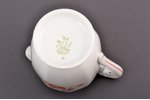 cream jug, Floral motif, porcelain, M.S. Kuznetsov manufactory, Riga (Latvia), 1937-1940, h 14.5 cm,...