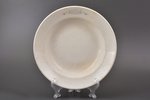 soup plate, People’s Commissariat of Trade, Trust canteens, porcelain, I. E. Kuznetsov Plant on Volk...
