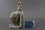 figurine, Elephant (bookend), faience, Riga (Latvia), M.S. Kuznetsov manufactory, 1934-1940, h 21.5...
