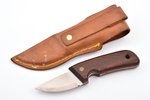 hunting knife, Marttiini, wood, stainless steel, Finland, total length 18.2 cm, blade length 6.7 cm,...