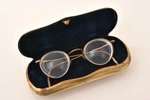 glasses, in a case, case: metal, size 15 x 6.4 cm, insignificant defect on one glass...