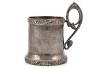tea glass-holder, silver, In memory of 10 years of work, 875 standard, 177.55 g, engraving, h (with...