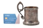 tea glass-holder, silver, In memory of 10 years of work, 875 standard, 177.55 g, engraving, h (with...