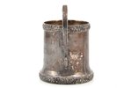 tea glass-holder, silver, In memory of 10 years of work, 875 standard, 177.55 g, engraving, h (with...