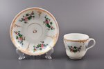 tea pair, Mefodiy Dunashov's factory in Turygino "Ф.М. Анашова" (private factory), porcelain, hand-p...